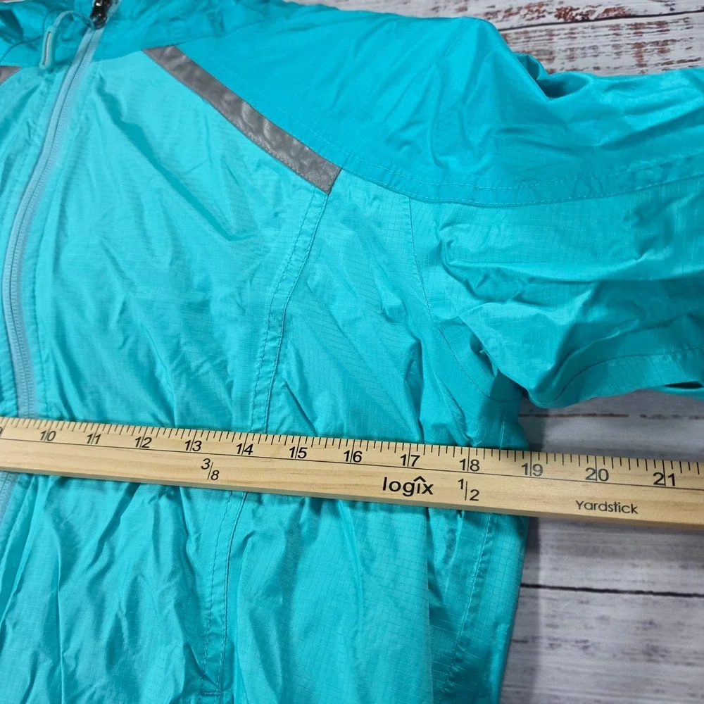 L.L.Bean Discovery Rain Jacket Kids Size L 14-16 Blue Excellent Fleece Lined